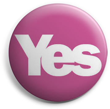 Pink Yes button badge