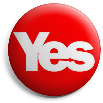 Red Yes button badge