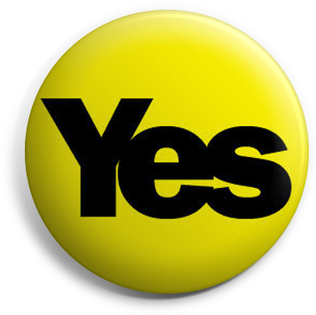 Yellow Yes button badge
